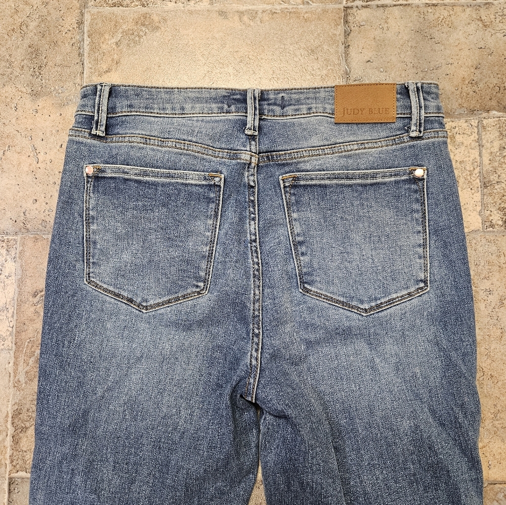 Judy Blue Slim Boot Raw Hem Jeans Size 13/31 - Picture 5 of 8